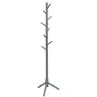Gray Wooden Coat Rack Stand Hall Tree Entryway Organizer 2-Heights with 8-Hooks