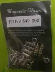 Set of 10 Silvertone Magnetic Jewelry Clasps - NIP