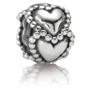 New Genuine Pandora 2x Pair of Everlasting Love Heart Spacer Charm 925 790448