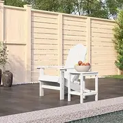 Garden Adirondack Chair with Table HDPE White,Premium Outdoor Adirondack Chair with Table: WeatherResistant and Comfortable Patio Chairs, Outdoor Furniture