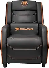 Cougar Gaming Sofa Ranger S, Steel-Frame, Breathable PVC Leather, with Lumbar Pillow, 157° Recliner System, 160Kg Weight Capacity- Orange