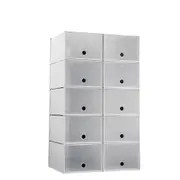 10 Shoe Boxes Organizer, Storage Box For Display Sneakers, Stackable Fit up to US Size 13