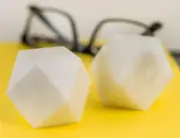 Marble Paper Weight Set of 2, Handmade Indian White Marble Geometry Shape,