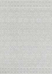 Copacabana Geometric Light Grey Wool Rug