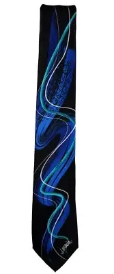 Men's Jerry Garcia Designer Abstract Necktie - Blue and Black - NWT