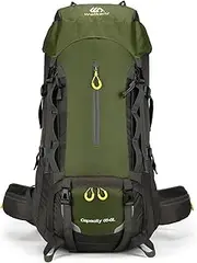 70L Large Mountaineering Backpack Multifunctional Sports Backpack Camping Travel Bag Green