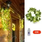 USB Artificial Vine Light Ivy String Lights Fake Creeper Green Leaf Light Decor