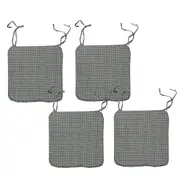 Set of 4 Square Foam Chair Pads with Ties 41 x 41 cm