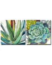 Ready2HangArt Brilliant Succulents I/II Wrapped Canvas Wall Art by Norman Wyatt