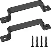 2 Pcs Sliding Barn Door Handles, Black 7.4" Gate Handles Hardware, Garage Door Pull Handles for Interior Outdoor Sliding Barn Garages Closet Shed Drawer Doors Gate Handles (A-2pcs Black)