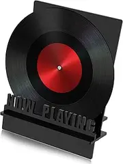 Now Playing Vinyl Record Stand, Light up Now Rotating Record Stand, Acrylic Record Display Stand, Easy Assembly Album Record Holder, Vinyl Record Holder for Vinyl Records Bedroom