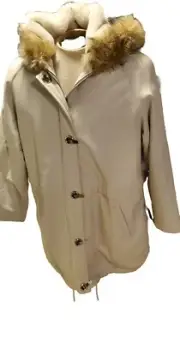 NWT Wilson's Leather Coat Fur Trim Zip & Clasp Full Length X Large Women's