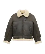 Saint Laurent Zip-Up Drop Shoulder Aviator Jacket FR36,FR38,FR40 Black/cashew/dark chestnut