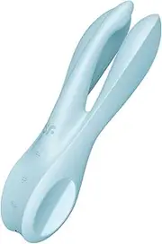 Satisfyer 'Threesome 1', 14 cm, vibrator, 3 motors, labia and clitoral stimulation, colour: blue