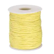 1mm Leather Sewing Waxed Thread, 100 Yards / 91m, Cotton Cord, Yellow