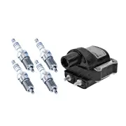 Bosch 4 Spark Plugs+Ignition Coil for Mitsubishi Magna TM TN 2.6L 4G54 I4 85-89