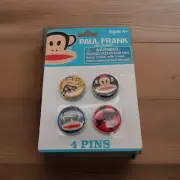 Paul Frank for Target Set 4 Julius Monkey Rock Star Guitar Pin Button