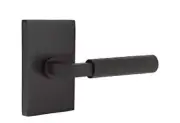Emtek Select Passage Rectangular Rosette L-Square Stem Hammered Handle US19 LH