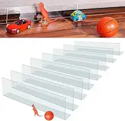 8 Pack Under Bed Blocker for Toys - 4.7" High 16" Long Couch Gap Bumper - Stop Clutter Safety PVC Adjustable Clear Guards - Furniture Barrier With Strong Adhesive