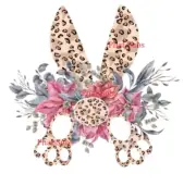 Sublimation Print Leopard Bunny Easter Ready To Press Heat Transfer