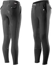 [HORZE] Mens Grand Prix Silicone Grip Full Seat Breeches, Black, 32