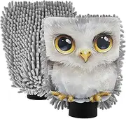 XYMZR Owl Watercolor Cute Absorbent Microfiber Car Wash Mitt, Funny Cute Anime Scratch Free for Cars Cleaning, Home Cleaning Mitts, 2 Pack, 10.24” L x 7.09” W