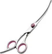 Curved Dog Grooming Scissors - Stainless Steel Dog Trimmer Trimming Hair Scissors,Safety Pet Tool with Round Tips Professional Grooming Shears for Puppy & Cat