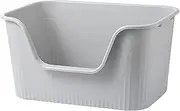 Stgfyxgs Top Open Litter Boxes for Cats Indoor, Bedpan, Portable Litter Box, Easy Cleaning, High Sided Litter Box, Gray S