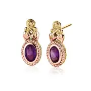 Welsh Clogau 9carat 9k Gold Tree Of Life Delphinium Stud Earrings