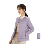 Nevenka Womens Down Jacket Packable Lightweight Two Wear Waterproof Coat-LightPurple