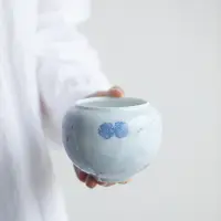 在飛比找蝦皮購物優惠-瑞陶陶瓷特賣純手繪櫻花霧藍建水陶瓷茶洗杯洗水孟家用中式功夫茶