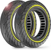 BANGTING 2 x 10 x 2.125 inch E Scooter Solid Tyres, 50/75-6.1 Solid Rubber Tyres, 8 1/2 x2 Replacement Tyres for Xiaomi Pro 2 / M365 / M365 Pro / 1S / 3/3 Lite/Essential (Yellow)