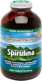Green Nutritionals Hawaiian Pacifica Spirulina 1000 tablets - Vegan Friendly
