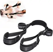 BDSM Sex Bondage Set,Sex Bondage Wrist & Thigh Cuffs BDSM Restraints Set Bed Restraints Kit with Adjustable Wrist Cuffs Legs Restraints Straps for Couple Beginner SM Game Play(B2)