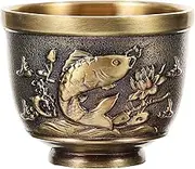 Healvian Chalice Goblet Metal Shot Glasses Vintage Style Wine Cup with Koi Carp Metal Tea Cups Water Cups Vintage Wine Goblets Cocktail Glasses Liquor Wine Cup Tea Mug