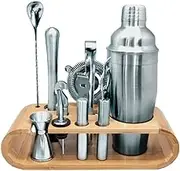 VB VIN BOUQUET FIK 1432 Complete Cocktail Set with Bamboo Base, Includes All Necessary Tools for Preparing Cocktails
