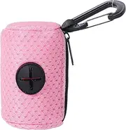 Dog Waste Bag Dispenser Dog Poo Bag Holder With Carabiner Clip -Attached Mesh Storage With Zipper 7x5cm Portable Waste Bag Holder For Outdoor Walks & Hiking