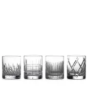 Waterford Short Stories Double Old Fashioned Glass, Set of 4, (Mixed (Aras, Cluin, Lismore & Olann)