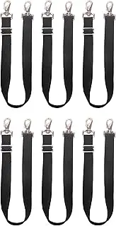 Pack of 6 Adjustable Length Elastic Leg Straps for Horse Blankets,Horse Blanket Sheet Replacement Elastic Leg Strap (4, Black)
