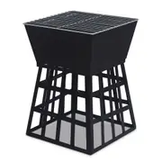 Wallaroo Outdoor Fire Pit for BBQ, Grilling, Cooking, Camping- Portable Brazier with Reversible Stand for Backyard, Patio and Garden