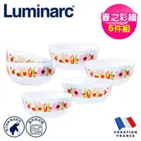 在飛比找森森購物網優惠-【法國Luminarc】樂美雅 春之彩繪 6入餐碗組/玻璃碗