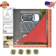 Classic Red Right Triangle Shade Sail 15' x 18' x 23.4' - Easy Installation