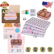 Lightweight 152-Tile Mahjong Set in Pink with English Instructions & Travel Bag
