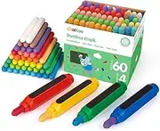 Dustless Colored Chalk with Holder, 60PCS Chalks Stick Bulk with 4PCS Holders for Chalkboard Blackboard Kids Drawing Non-Toxic