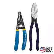 Klein Tools D2139NE11055 2-Piece Lineman's Pliers and Wire Stripper Kit