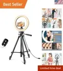 USB-Powered 12'' Ring Light Kit with Extendable Tripod & Wireless Remote Control