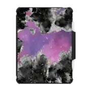 iPad Pro 11-inch (3rd/4th gen) Impact Folio Case Black white gold pink purple watercolor nebula painting