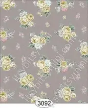 MINIATURE DOLLHOUSE WALLPAPER 1:12 SCALE - ROSE HILL SMALL FLORAL YELLOW - 3092