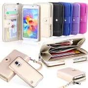 All in One Zip Purse Wallet Leather Case For Samsung Galaxy S9 S10 Plus Note 9