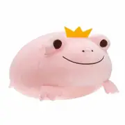 Catzon Frog Plush Pillow with Crown Kids Birthday Gift-Pink